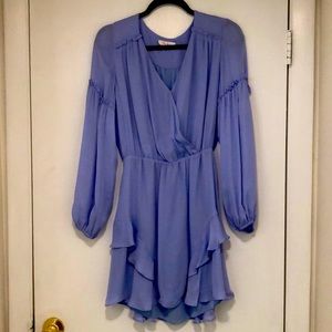 Parker periwinkle ruffle silk dress